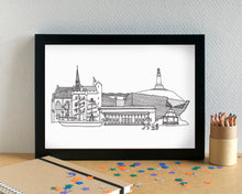 Dundee Skyline Landmarks Art Print - can be personalised