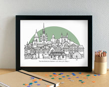 Dunfermline Skyline Landmarks Art Print - can be personalised