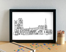 Durham Skyline Landmarks Art Print - can be personalised