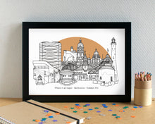 Eastbourne Skyline Landmarks Art Print - can be personalised - unframed