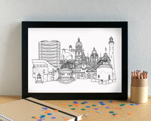 Eastbourne Skyline Landmarks Art Print - can be personalised - unframed