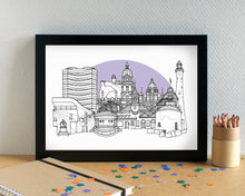 Eastbourne Skyline Landmarks Art Print - can be personalised - unframed