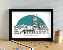 Ely Skyline Landmarks Art Print - can be personalised - unframed