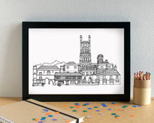 Ely Skyline Landmarks Art Print - can be personalised - unframed