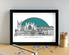 Exeter Skyline Landmarks Art Print - can be personalised