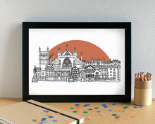 Exeter Skyline Landmarks Art Print - can be personalised