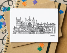Exeter Skyline Landmarks Greetings Card