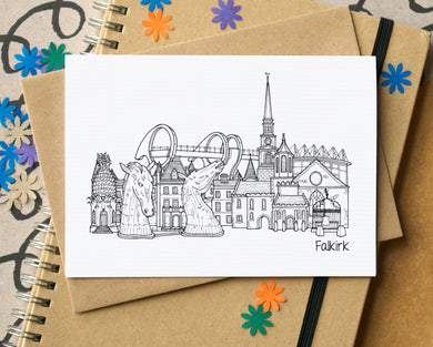 Falkirk Skyline Landmarks Greetings Card