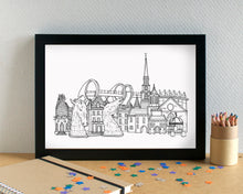 Falkirk Skyline Landmarks Art Print - can be personalised - unframed
