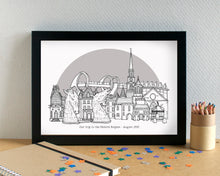 Falkirk Skyline Landmarks Art Print - can be personalised - unframed