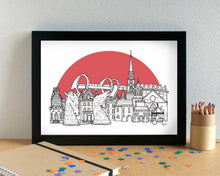 Falkirk Skyline Landmarks Art Print - can be personalised - unframed