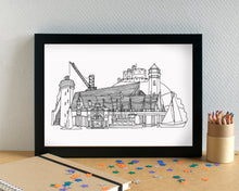 Falmouth Skyline Landmarks Art Print - can be personalised - unframed
