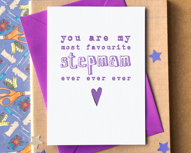 Favourite Stepmam Mother's Day Card