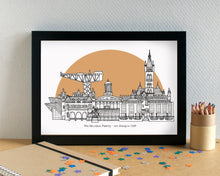 Glasgow Skyline Landmarks Art Print - can be personalised
