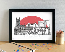 Gloucester Skyline Landmarks Art Print - can be personalised - unframed
