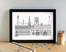 Halifax Skyline Landmarks Art Print - can be personalised - unframed