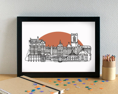 Harrogate Skyline Landmarks Art Print - can be personalised