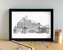 Hastings Skyline Landmarks Art Print - can be personalised - unframed
