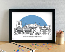 Hatfield Skyline Landmarks Art Print - can be personalised - unframed