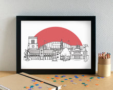Hatfield Skyline Landmarks Art Print - can be personalised - unframed