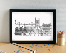 Hereford Skyline Landmarks Art Print - can be personalised - unframed