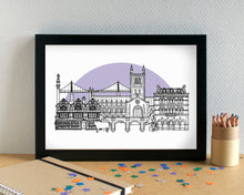 Hereford Skyline Landmarks Art Print - can be personalised - unframed