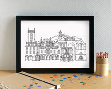 High Wycombe Skyline Landmarks Art Print - can be personalised - unframed