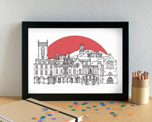 High Wycombe Skyline Landmarks Art Print - can be personalised - unframed