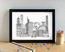 Hong Kong Skyline Landmarks Art Print - can be personalised - unframed