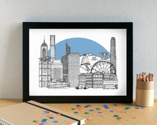 Hong Kong Skyline Landmarks Art Print - can be personalised - unframed