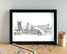 Hull Skyline Landmarks Art Print - can be personalised