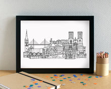 Inverness Skyline Landmarks Art Print - can be personalised - unframed