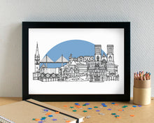 Inverness Skyline Landmarks Art Print - can be personalised - unframed