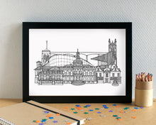 Ipswich Skyline Landmarks Art Print - can be personalised - unframed