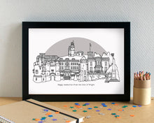 Isle of Wight Skyline Landmarks Art Print - can be personalised - unframed
