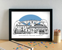 Kirkby Lonsdale Skyline Landmarks Art Print - can be personalised - unframed