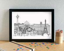 Las Vegas Skyline Landmarks Art Print - can be personalised