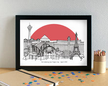 Las Vegas Skyline Landmarks Art Print - can be personalised