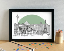 Las Vegas Skyline Landmarks Art Print - can be personalised