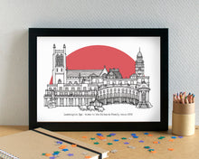 Leamington Spa Skyline Landmarks Art Print - can be personalised - unframed