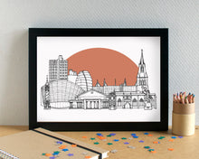 Leicester Skyline Landmarks Art Print - can be personalised