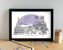 Lincoln Skyline Landmarks Art Print - can be personalised