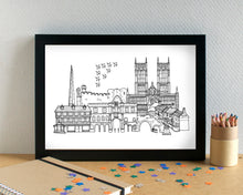 Lincoln Skyline Landmarks Art Print - can be personalised