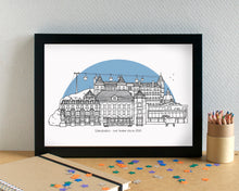 Llandudno Skyline Landmarks Art Print - can be personalised - unframed