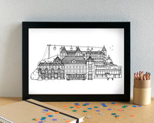 Llandudno Skyline Landmarks Art Print - can be personalised - unframed