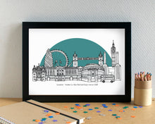 London Skyline Landmarks Art Print - can be personalised