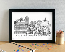 Los Angeles Skyline Landmarks Art Print - can be personalised