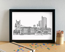 Loughborough Skyline Landmarks Art Print - can be personalised - unframed