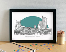 Loughborough Skyline Landmarks Art Print - can be personalised - unframed