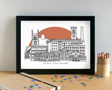 Macclesfield Skyline Landmarks Art Print - can be personalised - unframed